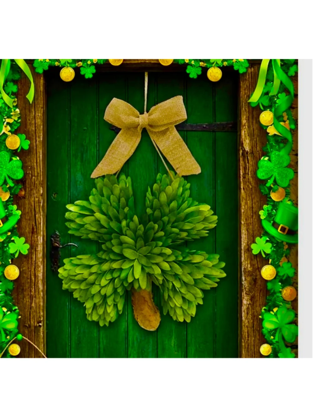 NEW 15 Inch St. Patrick's Day Decorations Shamrock Wreath
